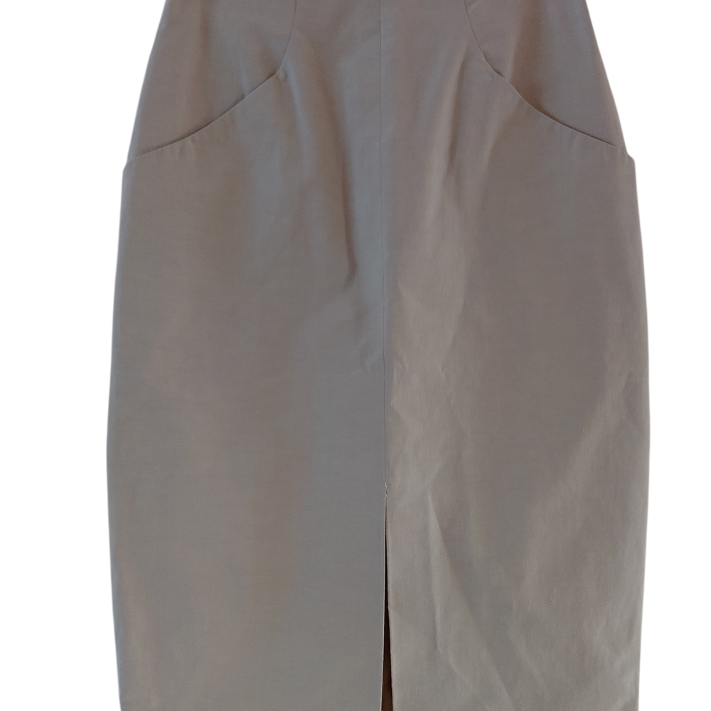 Maria Pinto Classic Tan Pencil Skirt with Front Slit